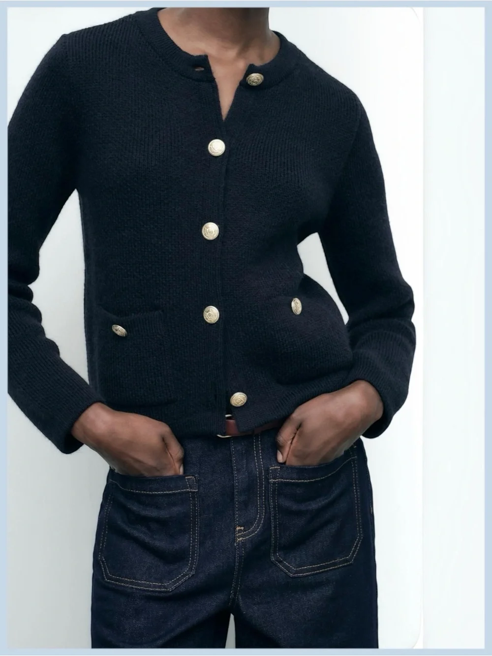 Zara Golden Button Knit Cardigan